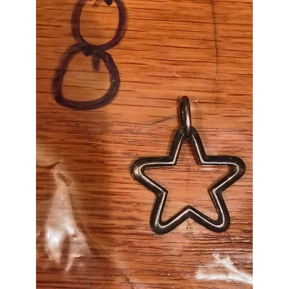 Open Star Charm Pendant Gunmetal 925 Metal Minimalist Celestial Jewelry Silver